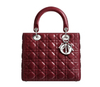 Vine-coloured leather Lady Dior bag CAL44551 M382