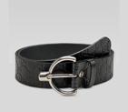 belt with plain gucci engraved buckle