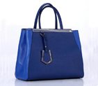 Fendi Fall Winter 2012 2Jours Blue Original Leather Tote Bag F001