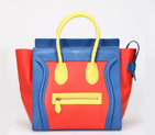 Celine Luggage Mini Boston Tote BagsCalskin Leather Peach&Blue