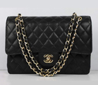Chanel Caviar Leather Flap Bag A01112 Black Golden A01112