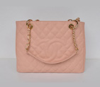 Chanel A50995 Pink Cannage Leather Shoulder Bag Gold A50995