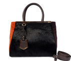 Fendi '2Jours' Horsehair Calfskin Leather mixed color shoulder and tote bag