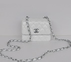 Chanel Classic Micro Flap Bag 1118 White Patent leather Silver Hardware 1118