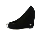 Chanel Black Suede Wedge Pump 008