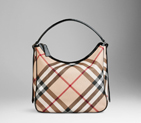 MEDIUM CHECK PATENT TRIM HOBO