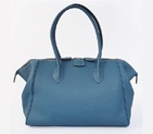 Hermes 37cm paris bombay clemence leather in Medium Blue 1269