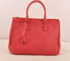 Prada Medium Croco Leather Tote Bag Peach