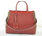 Fendi 2Jours Saffiiano Leather Fabric Tote Bag F2552M Wine