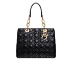 Black leather 'Dior Soft' shopping bag