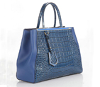 Fendi Fall Winter 2012 2Jours Original Croco Leather Tote Bag F001 Blue F001