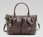 gucci sukey dark brown guccissima leather top handle bag