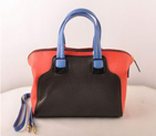 Fendi Chameleon Punch Saffiiano Leather Top Zip Tote Bag 2545 Black-Red