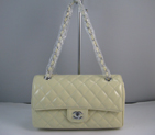 Chanel beige color with Silver chain A1112BS