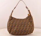 Fendi Classic FF Fabric Hobo Bag F7362 Brown