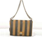 Fendi Paris Pequin Large Fabric Shoulder Bag F2556
