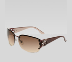 small rimless sunglasses with GG logo on temple