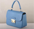 Miu Miu Tote Flap Bags Calf Leather 7428 Blue 7428