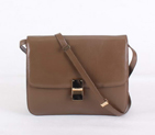 Top Quality Celine Classic Lambskin Large Box Bag Calf Leather 80088 Brown