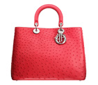 Light coral ostrich 'Diorissimo' bag