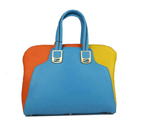 Fendi Large Chameleon Calfskin Top Zip Tote Bag F8812 Blue&Orange&Yellow