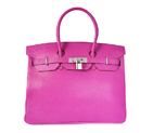 Hermes Birkin 35CM clemence leather in Purpurin with Silver hardware