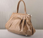 Miu Miu Tote Handbags Oil Wax Leather 8001 Coffee