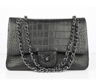 Chanel Fall Winter 2012 Croc Veins Leather Flap Bag A01112 Black A01112