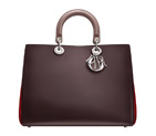 Smooth three-tone amethyst/pigeon grey/cerise leather 'Diorissimo' bag