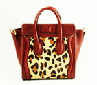 Celine Luggage small Fashion Bag Coffee Leopard