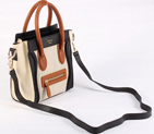 Celine Luggage small Fashion Bag Rich White Orange Black