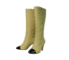 Chanel Grilled Leather High-Boots Yellow CA009
