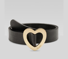 belt with heart-shaped buckle and engraved gucci s