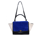 Celine Trapeze Bags Original Calf&Suede Leather Blue&Black