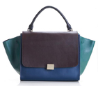 Newest 2012 Celine Trapeze Bags Original Leather 3342 Royalblue Brown Green