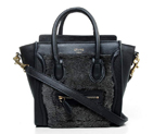 Celine Luggage Nano Boston Bag Lambswool Original Leather Black