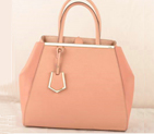 Fendi 2Jours Saffiiano&Ferrari Leather Tote Bag F2552L Pink