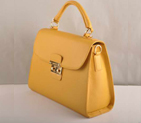 Miu Miu Tote Handbags Calf Leather 7430 Yellow