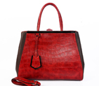 Fendi Fall Winter 2012 2Jours Red Original Croco Leather Tote Bag