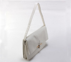 Celine Clasp Shoulder Bag Calfskin White