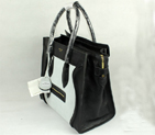 Celine Luggage Medium Handbags Black with White