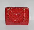 Chanel A50995 Red Patent Leather Shoulder Bag Gold A50995