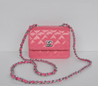 Chanel Classic Micro Flap Bag 1118 peach Patent leather Silver Hardware 1118