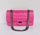 Chanel 1122 Classic Peach Lizardskin Flap Bag Silver Hardware 1122