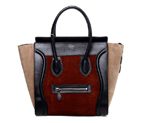 Celine Luggage Mini Boston Bag Original Suede Leather Wine