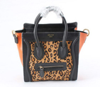 Celine Luggage Bags Mini in Leopard Black