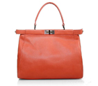 Fendi Peekaboo Bag Orange Calfskin Leather F2292