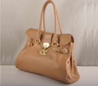 Miu Miu Calf Leather Tote Bags 90331 Apricot