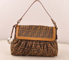 Fendi Classic FF Fabric Shoulder Bag F2325 Camel