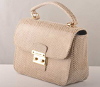 Miu Miu Tote Flap Bags Snake Veins 7428 Beige